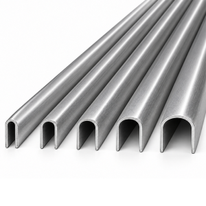 Metal U-edging trim profiles used to cover and protect sheet metal edges in industrial and fabrication applications.